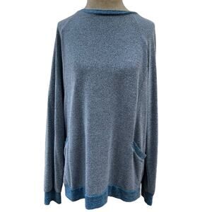 Beyove Heather Light Blue and Blue Light Weight Oversized Sweatshirt Size M
